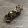 Colgante de Grifo Retro de Cobre Latón Cabeza de Dragón Auspicioso Accesorios para Llavero de Coche Colgante de Dragón del Zodiaco