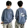 Sudadera con forro polar para niño, elegante ropa de otoño para niños, nuevo modelo 2026, suéter para niño, top de camiseta de manga larga para bebés y niños pequeños