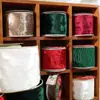 Nuevo Alambre de Hierro para Navidad Alambre con Borde Dorado Tela de Terciopelo Color del Árbol de Navidad Cinta Adornos Suministros de Decoración de Ambiente