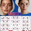 Maquillaje con Tema de Bandera de Tailandia para Amazon Transfronterizo Pegatinas Faciales para Eventos Tatuajes Temporales Faciales