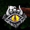Colgante de calavera de ojo de diablo de acero inoxidable con diseño de guerrero de acero, joyería europea y americana al por mayor, colgante de acero de titanio para hombre