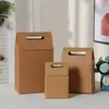 Caixa de presente de papel Kraft de cor sólida spot simples portátil sem janela vedação caixa de bolo de presente fabricantes atacado