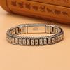 Pulsera Passepartout para Hombre Tejida a Mano Rodillo de Mantra de Seis Caracteres Plata Rotatoria Cadena de Plata Retro Venta Directa de Fábrica