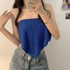 2025 Verão Sexy Feminino Roupa Íntima Senso de Design Cachecol Triângulo Top Tubinho Curto Sem Mangas Tricotado