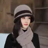 Chapéu Feminino de Inverno Lenço de Mãe Outono e Inverno Quente Chapéu de Tricô para Ciclismo para Meia-idade e Idosos Chapéu de Lã