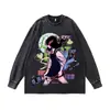 Sudadera Redonda Lavada Desgastada Estilo Retro Americano Transfronteriza Hip-Hop Calle Alta Oversize Holgada Peso Pesado 280g Top