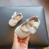Zapatos de Princesa para Niñas 2025 Primavera y Otoño Nuevos Zapatos Infantiles Zapatos de Cuero de Suela Blanda Zapatos para Bebé Moda de Rendimiento Zapatos de Cristal