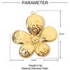 Colgante de pétalo asimétrico de diamante DIY de acero de titanio con flor retro francesa, collar de joyería de acero inoxidable para mujer