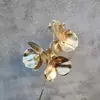 Casamento Flor artificial dourada flor de plástico grama para pendurar no teto do salão de casamento folha de ginkgo madeira hortênsia Flor falsa nebulosa