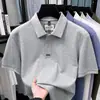Camisa Polo para Hombre Personalizable con Logo Imprimible, Nuevo Estilo de Verano, Casual de Negocios, Sensación de Alta Gama, Camiseta de Manga Corta para Hombre de Algodón Puro