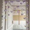 Cortina de Porta para Quarto Fofa com Atmosfera de Borboleta Roxo Mágico Ins Bow Decoração de Quarto Arranjo de Quarto Cortina Decorativa para Quarto