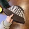Sombrero de Cubo de Moda Casual Elegante Estilo Coreano para Mujer Otoño e Invierno Color Mixto Versátil Adelgazante Facial Sombrero Chic para Mujer