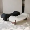 Estilo Wabi-Sabi Apartamento Pequeño Diseñador Creativo Banco al Pie de la Cama Sofá Minimalista Italiano Microfibra Banco para Cambiar Zapatos en la Entrada