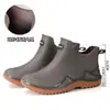 Botas de Lluvia de Moda Transfronterizas para Hombre, Suela Gruesa, Cómodas, Versátiles Zapatos de Agua, Estilo Pareja, Trabajo Diario Antideslizantes Zapatos de Goma para Cocina