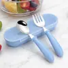Cuchara de Acero Inoxidable 304, Vajilla Infantil Estilo Escandinavo, Cuchara y Tenedor de Aprendizaje para Bebé, Cuchara para Suplemento Alimenticio de Bebé, Vajilla Portátil