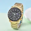 2025 Moda Serie Speedmaster Sol, Luna y Estrellas Conmemorativo Europeo Seis Pines Multifunción Cuarzo Reloj para Hombre Venta al por Mayor