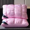 Almohada de color liso con patrón trenzado, núcleo de almohada suave, almohada individual, almohada para estudiantes, diseño tridimensional de doble cara, adecuada para dormitorios universitarios