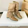 Versión de cuero genuino~Botas vintage de punta con pliegues y tacón de bloque para mujer, botas altas hasta la rodilla con aumento interno de altura, botas de montar de caña alta adelgazantes