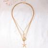 1 Elegante francês elementos do oceano metal bonito concha concha estrela três camadas empilhadas colar feminino para férias
