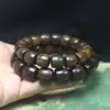 Pulsera Grande de Ágata Rectangular para Hombres y Mujeres, Regalo de Cuentas de Madera para Oración Budista