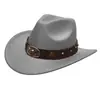 Sombreros Vaqueros de Lana Occidentales para Hombre y Mujer, Estilo Otoño e Invierno, con Decoración de Cabeza de Toro Estilo Étnico, Sombreros Fedora de Ala Ancha, Sombreros de Jazz Estilo Tíbet