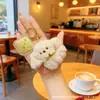 Llave de Oro Puro 999 Llavero de Oro de la Fortuna Lazo de Peluche Colgante de Perro Adorno para Bolso Regalo Venta al por Mayor