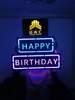 Letrero LED Brillante de Mano para Bar Letrero LED Brillante de Ambiente Letras Brillantes Sacar Bebida Brindis de Alto Nivel Letrero Feliz Cumpleaños
