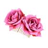 Nuevo peine de rosa de simulación de 7 cm directo de fábrica, tocado de doble flor, tocado de novia, accesorios para el cabello, borla