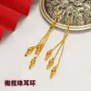 Pendientes de latón chapados en oro, venta al por mayor, nuevos pendientes de mariposa con borlas exageradas y flores de Corea del Sur para mujer.