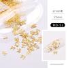 Arte de Unhas Ultra-Fina Liga Metálica Estrela do Mar e Lua Círculo Vazado Adesivos de Unha Decorações de Rebite Dourado Galvanizado Mini