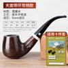 Pipa de ébano hecha a mano Muxiang, juego de madera para fumar, bolsa para cigarrillos, olla de cobre de doble uso, pipa seca, pipa de madera maciza, venta al por mayor