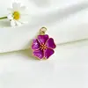 Collar con Colgante de Flor de Esmalte Estilo Lujo Ligero Conservación del Color Chapado en Cobre para Mujer, Colgante de Pétalo de Flor de Esmalte de Moda