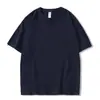 Camiseta Publicitária de Algodão Puro Transfronteiriça, Roupa de Trabalho Gola Redonda, Uniforme de Turma com Logotipo Impresso, Solta Bordada, Manga Curta com Ombro Caído Camiseta Publicitária