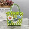 Nova Cesta de Presente Tecida de Plástico Bolsa Bolsa Acompanhante Cesta de Presente Estilo Fresco Bolsa de Praia Tote Bolsa Feminina