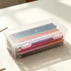Caixa de armazenamento transparente de grande capacidade para mesa para lápis de cor, lápis e pincéis, estojo de papelaria para estudantes, estojo de lápis simples criativo