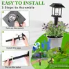 Lámpara de inducción solar de tungsteno cuadrada nueva transfronteriza para patio exterior, césped, casa pequeña, alambre de tungsteno, enchufe de tierra, farola pequeña
