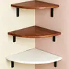 Estantería de Esquina Montada en Pared, Estante Decorativo sin Taladro para Almacenamiento en Pared de Sala de Estar y Dormitorio, Divisor Triangular de Almacenamiento para Esquina