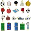 Liga de Zinco Esmalte Bolas Esportivas Pingentes Baseball Futebol Charms DIY Colar Chaveiro Acessórios de Joias