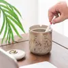 Cenicero Creativo A Prueba de Viento Cerámica Hogar Sala de Estar Oficina Personalizado Moderno Chino Retro Cenicero Recto con Tapa