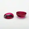 Anel Ruby Artificial Ruby Vermelho Corindo Sintético 5# Resistente a Altas Temperaturas Cerável Superfície Plana Forma de Ovo