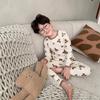 Pijamas Infantis para Meninos e Meninas 2023 Primavera Desenho Animado Lã Pull-Up Roupa de Casa Bebê Algodão Roupas de Outono e Conjuntos de Calças Moderno