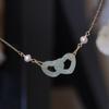 Nuevo collar con doble anillo de amor de jade hetiano, eslabón de perla, cadena de clavícula exquisita y atmosférica de alta moda para mujer