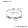 Pulseira de Diamante Colorido Geométrica, Pulseira Empilhável de Aço Inoxidável, Não Desbota, Luxo Leve, Design Elegante, Para Usar com Elegância, Joia de Mão para Mulheres