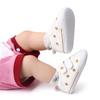 Zapatos para Niños Pequeños Antideslizantes Suela de Goma Estrella Amorosa 0-1 Velcro Zapatos de Bebé Suela Suave Zapatos Blancos Primavera BL2312