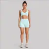 Conjunto de Roupas de Yoga Transfronteiriço para Mulheres, Conjunto de Top de Yoga Esportivo Fitness em Forma de U e Regata Casual Bonita para Corrida com Decote em V Profundo