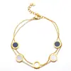 Cadena de Acero Inoxidable Transfronteriza Europea y Americana, Pulsera de Ojo de Diablo Moderna y Versátil, Pulsera Redonda Romana de Acero de Titanio para Mujer