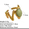 Anillos Europeos y Americanos de Acero de Titanio Incrustados con Joyería de Piedra Natural, Lujo Ligero, Anillos Abiertos Versátiles y de Alta Gama de Acero Inoxidable para Mujer Que No Se Desvanecen