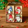 DIY de Natal Enfeites de Madeira Feitos à Mão Enfeites Pequenos para Árvore de Natal Enfeites Pingentes Decoração Luminosa para Vitrine Presentes