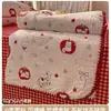 Conjunto de Colcha de Verão Quatro Peças Estilo Fair Isle Desenho Animado, Lavável à Máquina, Colcha Fina de Verão para Crianças, Dormitório de Estudante, Ar Condicionado