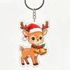 Llavero Acrílico Navideño para Animales Pequeños Colgante Decorativo para Espejo Retrovisor de Coche Mochila Regalo Pequeño